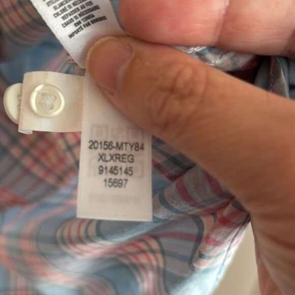 Bonobos Men’s button down Casual Blue and Pink Checkered plaid slim fit Shirt XL - Picture 7 of 8